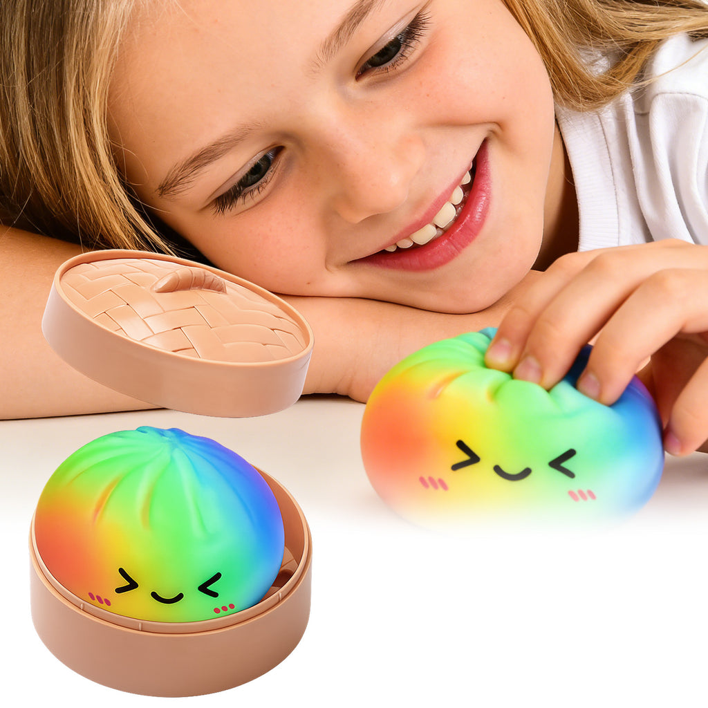 Rainbow-colored Steamed Bun Squishy